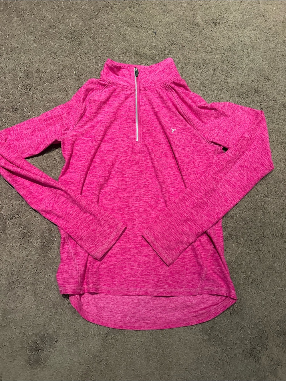 Old Navy Bright Pink Heather Quarter-Zip Pullover